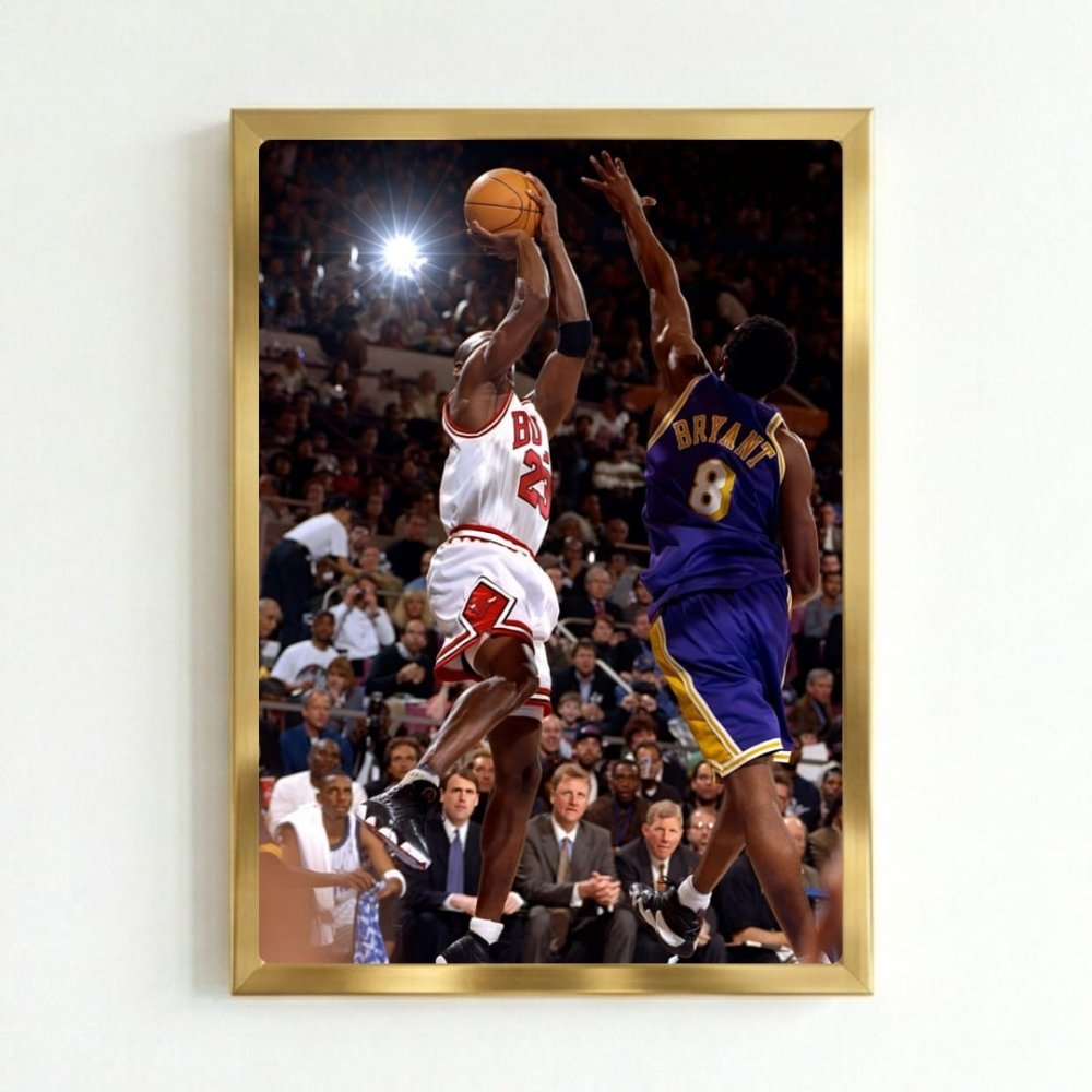 Michael Jordan and Kobe Briant - Basket - Vibes DistrictMichael Jordan and Kobe Briant - Basket poster GoldVibes District