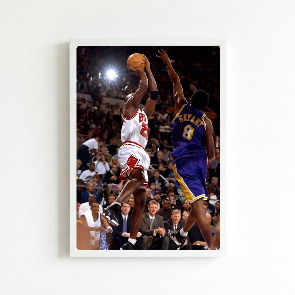 Michael Jordan and Kobe Briant - Basket - Vibes DistrictMichael Jordan and Kobe Briant - Basket poster BiancoVibes District