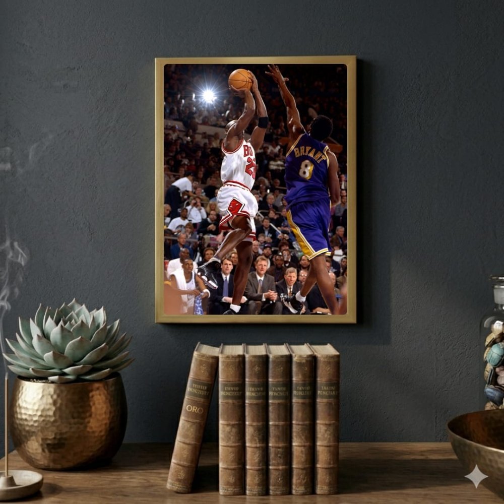 Michael Jordan and Kobe Briant - Basket - Vibes DistrictMichael Jordan and Kobe Briant - Basket poster GoldVibes District