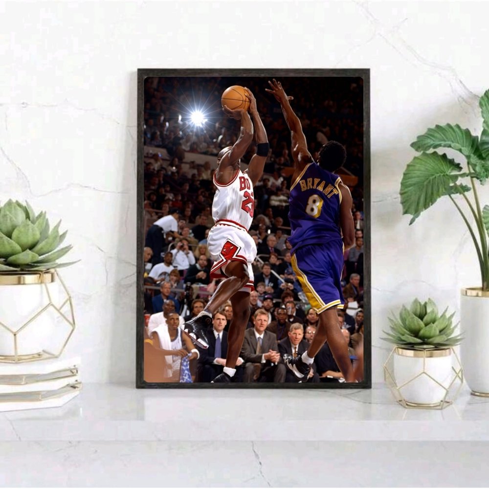Michael Jordan and Kobe Briant - Basket - Vibes DistrictMichael Jordan and Kobe Briant - Basket poster GoldVibes District