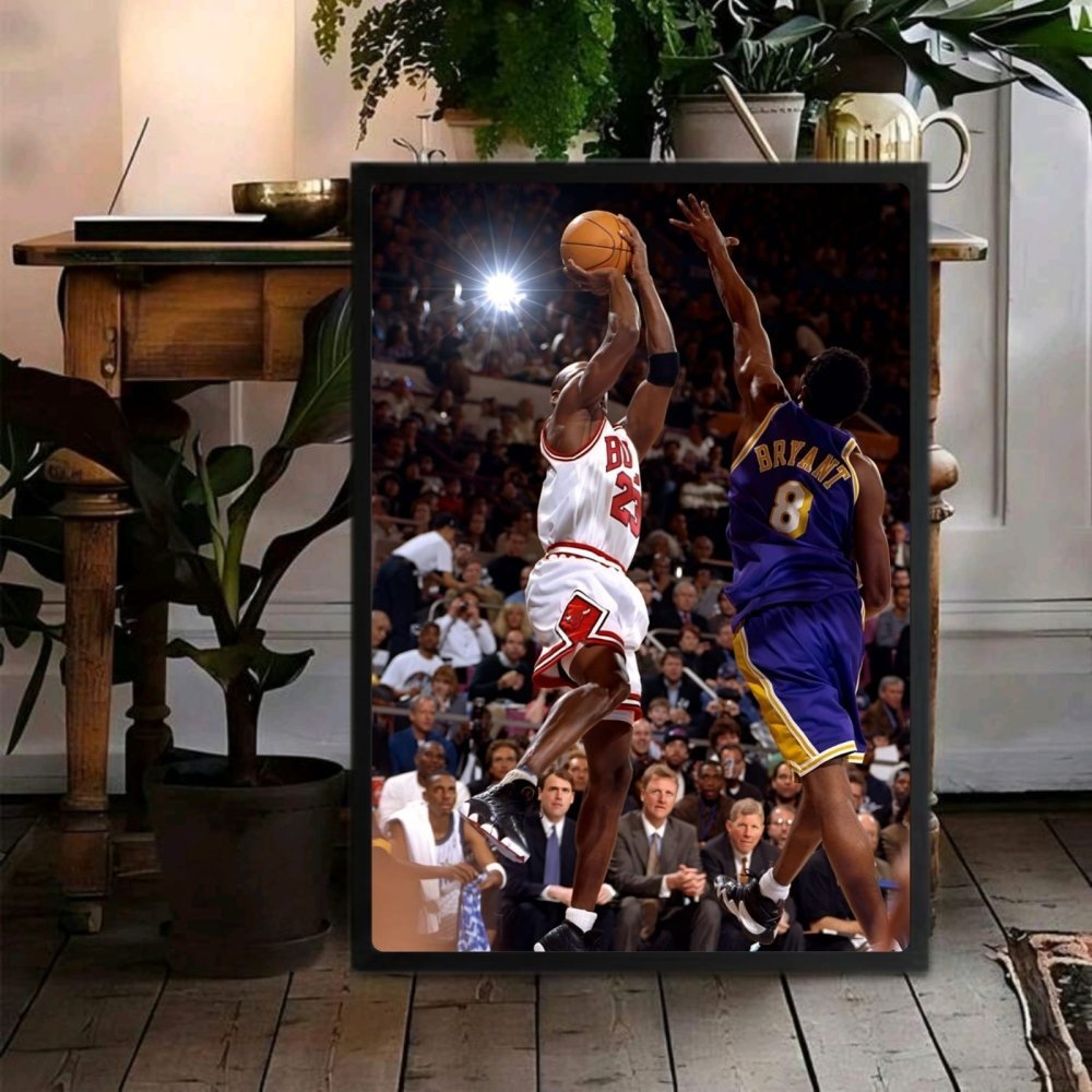 Michael Jordan and Kobe Briant - Basket - Vibes DistrictMichael Jordan and Kobe Briant - Basket poster GoldVibes District