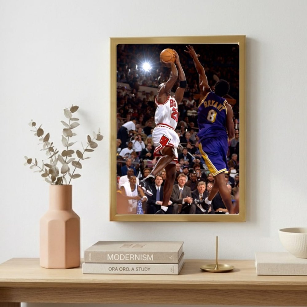 Michael Jordan and Kobe Briant - Basket - Vibes DistrictMichael Jordan and Kobe Briant - Basket poster GoldVibes District