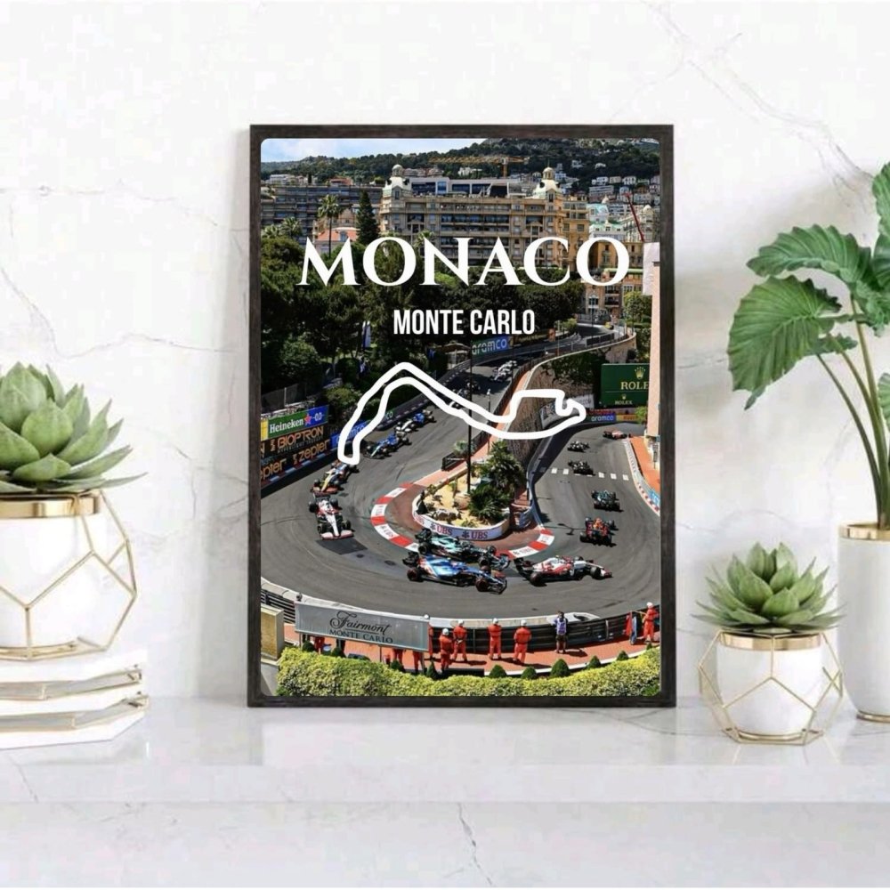 Monaco F1 Poster with Frame - Vibes DistrictMonaco F1 Poster with Frame poster GoldVibes District