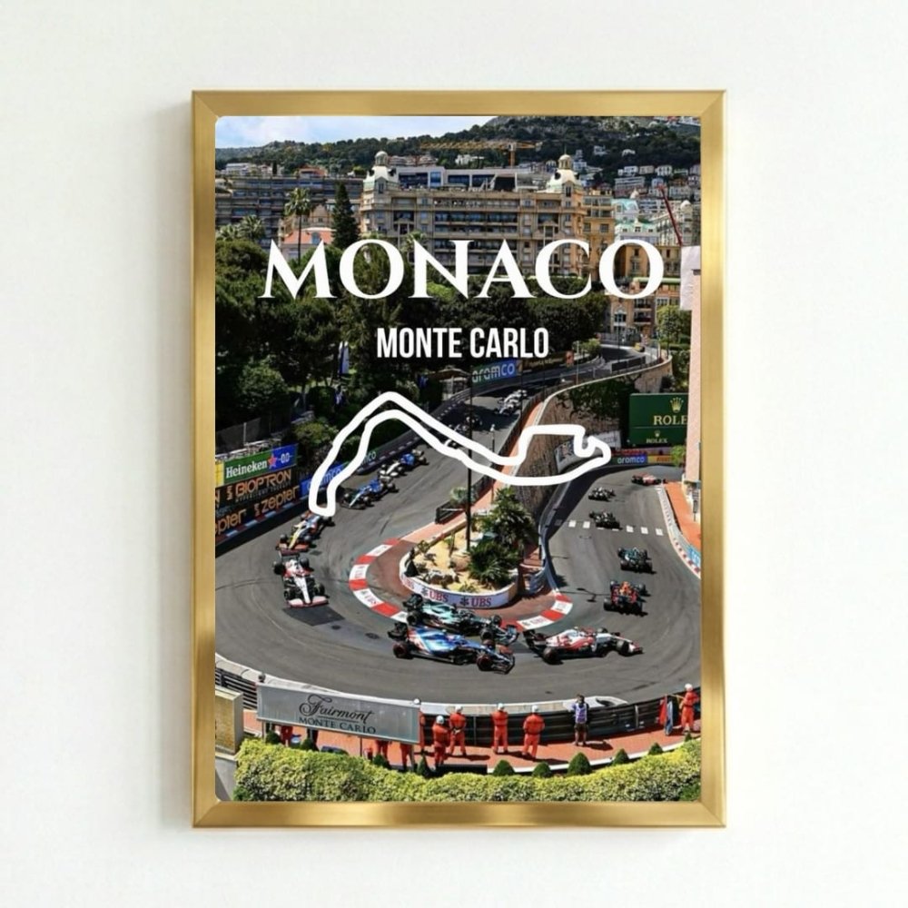 Monaco F1 Poster with Frame - Vibes DistrictMonaco F1 Poster with Frame poster GoldVibes District