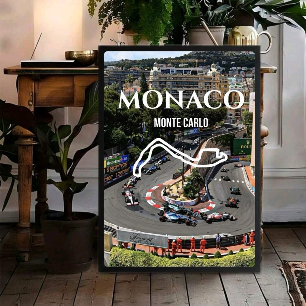 Monaco F1 Poster with Frame - Vibes DistrictMonaco F1 Poster with Frame poster GoldVibes District