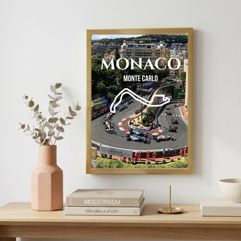 Monaco F1 Poster with Frame - Vibes DistrictMonaco F1 Poster with Frame poster GoldVibes District