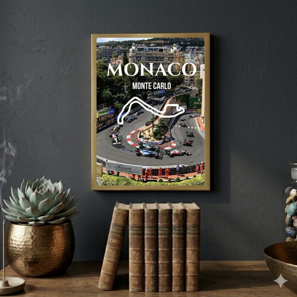 Monaco F1 Poster with Frame - Vibes DistrictMonaco F1 Poster with Frame poster GoldVibes District
