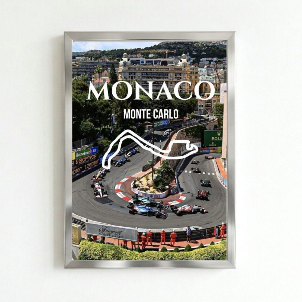 Monaco F1 Poster with Frame - Vibes DistrictMonaco F1 Poster with Frame poster SilverVibes District