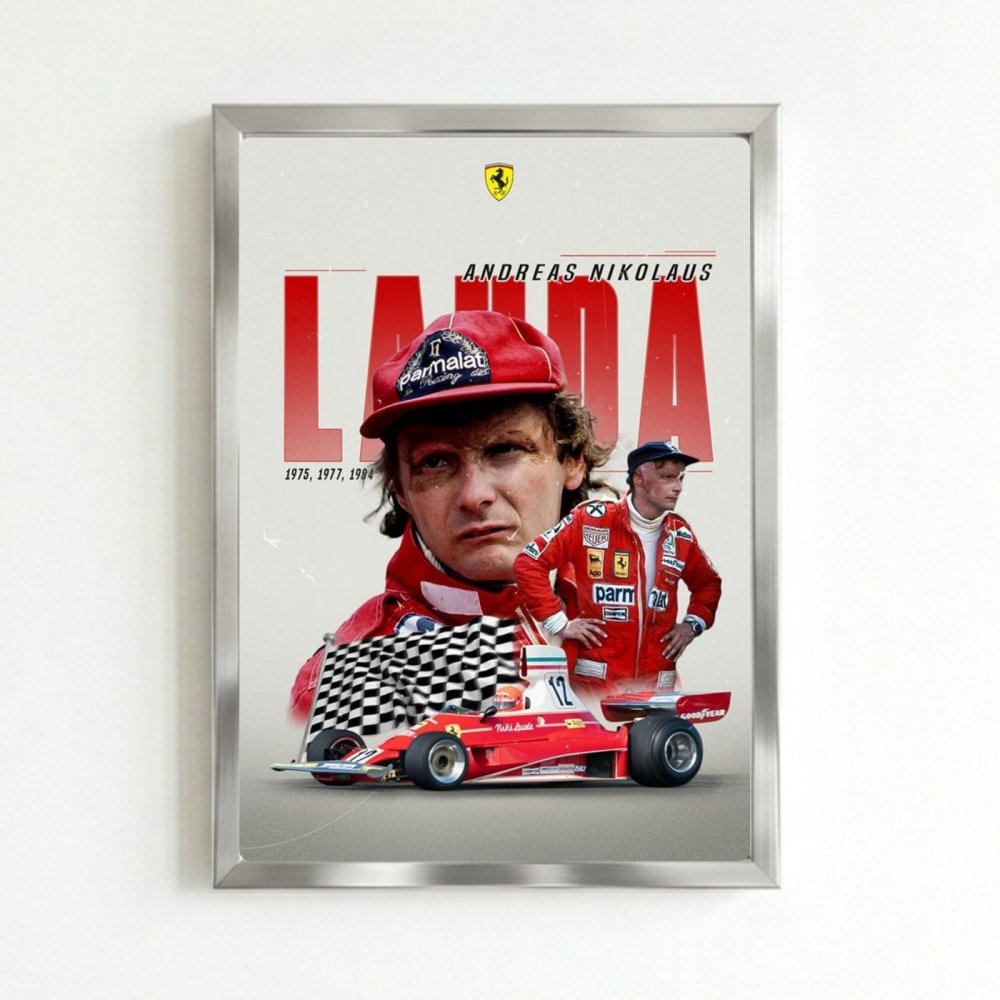 Niki Lauda, ferrari f1 - Vibes DistrictNiki Lauda, ferrari f1 poster SilverVibes District