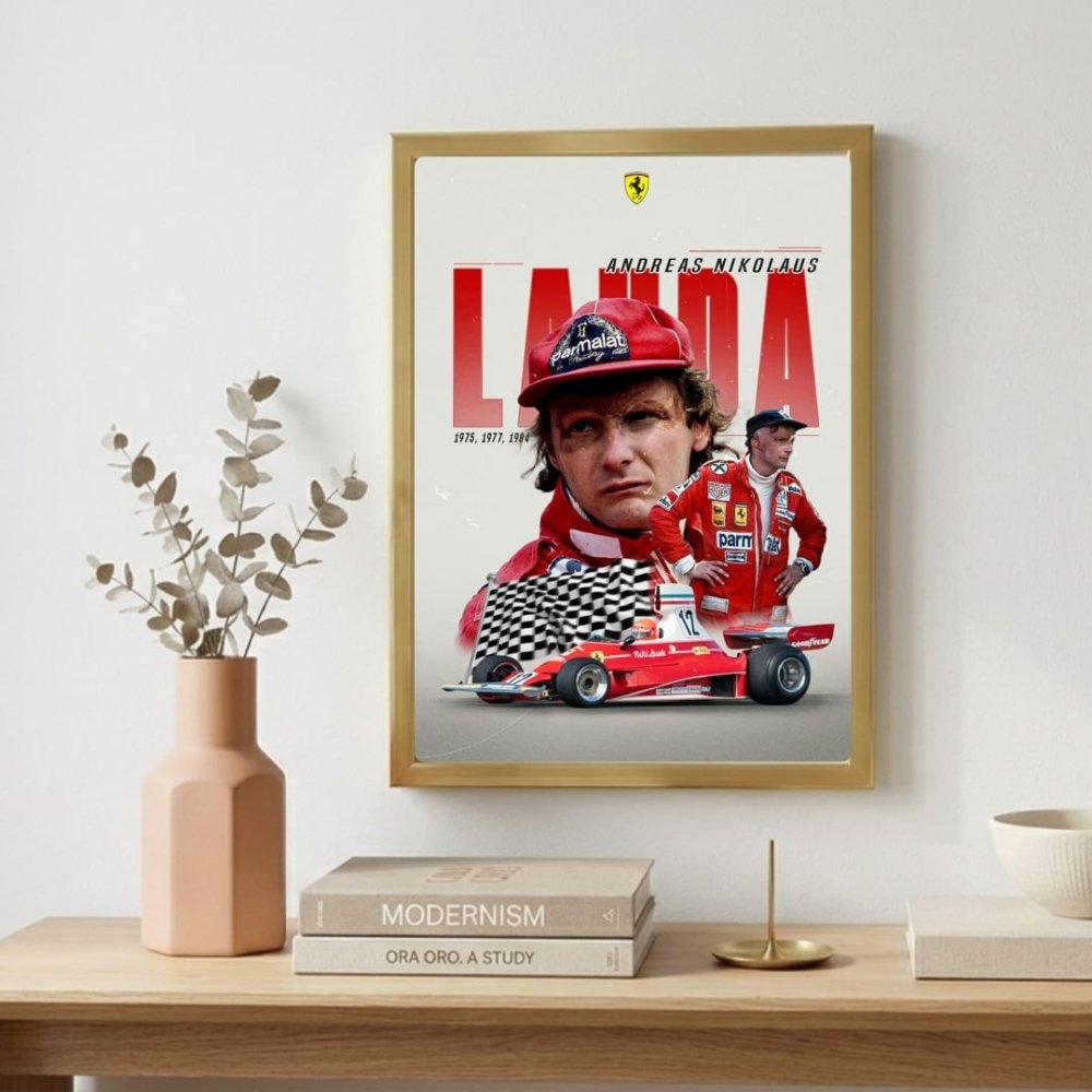 Niki Lauda, ferrari f1 - Vibes DistrictNiki Lauda, ferrari f1 poster SilverVibes District