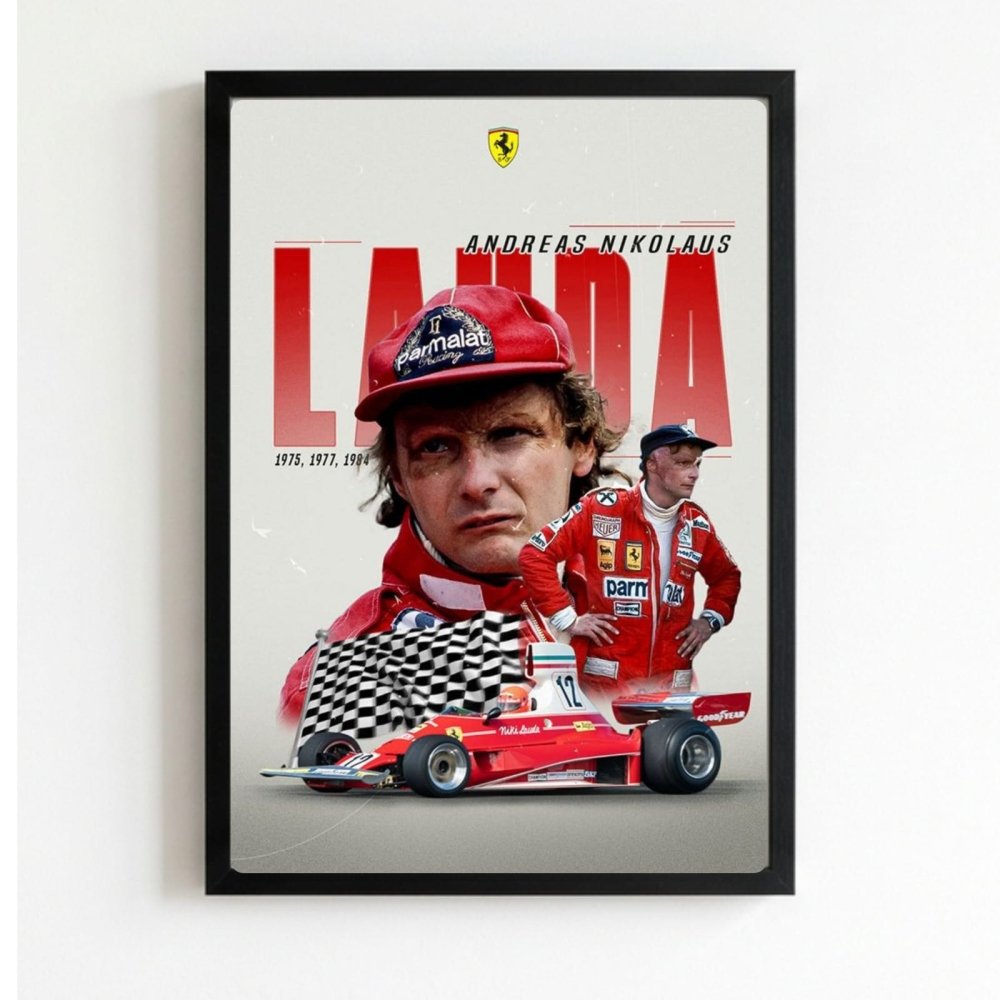 Niki Lauda, ferrari f1 - Vibes DistrictNiki Lauda, ferrari f1 poster NeroVibes District