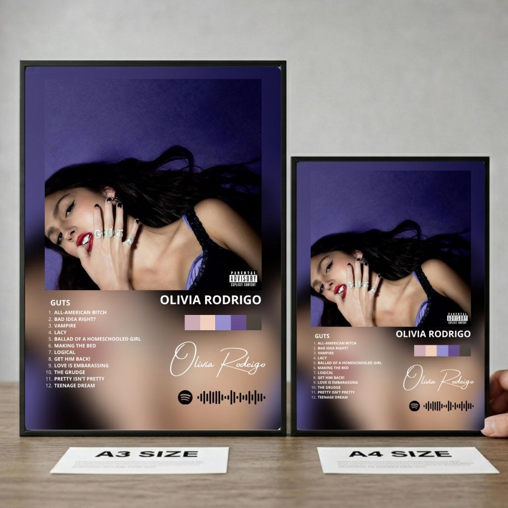 olivia rodrigo - guts - Vibes Districtolivia rodrigo - guts poster SilverVibes District
