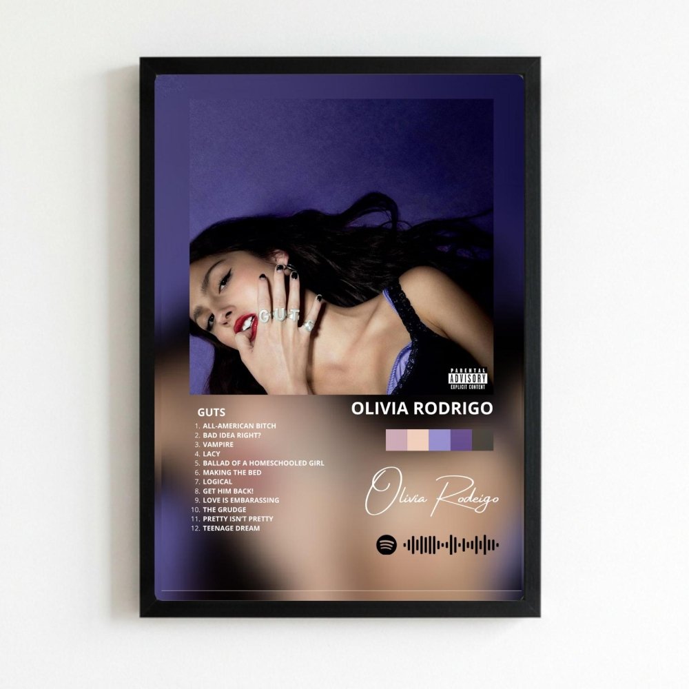 olivia rodrigo - guts - Vibes Districtolivia rodrigo - guts poster NeroVibes District