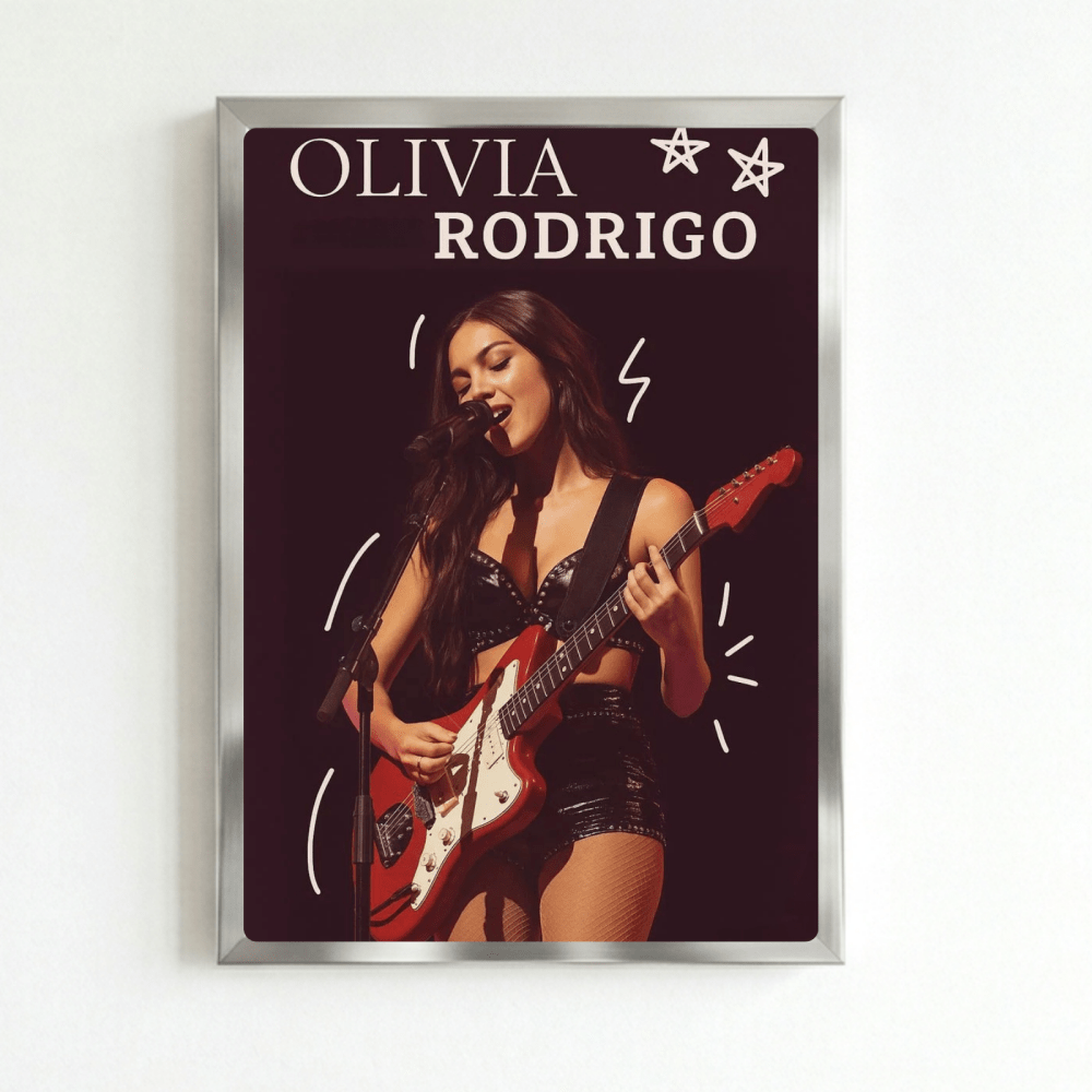 Olivia Rodrigo Poster with Frame - Vibes DistrictOlivia Rodrigo Poster with Frame SilverVibes District