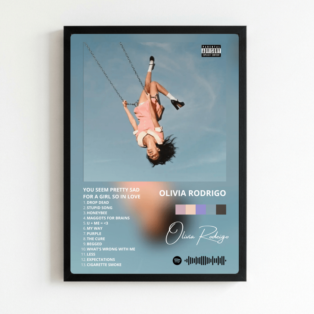 Olivia Rodrigo - You Seem Pretty Sad For A Woman So In Love Poster with Frame - Vibes DistrictOlivia Rodrigo - You Seem Pretty Sad For A Woman So In Love Poster with Frame NeroVibes District