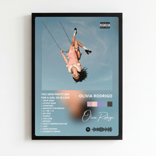 Olivia Rodrigo - You Seem Pretty Sad For A Woman So In Love Poster with Frame - Vibes DistrictOlivia Rodrigo - You Seem Pretty Sad For A Woman So In Love Poster with Frame NeroVibes District