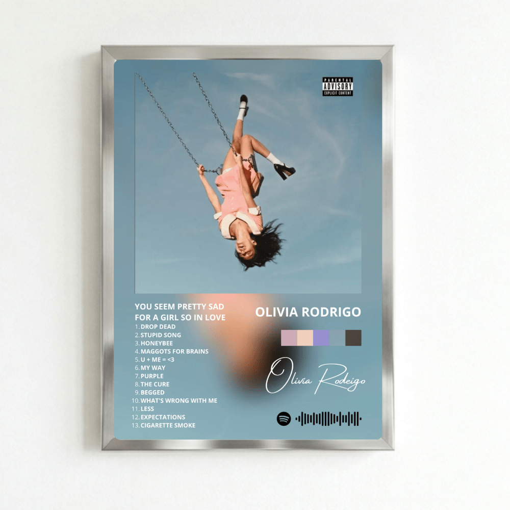 Olivia Rodrigo - You Seem Pretty Sad For A Woman So In Love Poster with Frame - Vibes DistrictOlivia Rodrigo - You Seem Pretty Sad For A Woman So In Love Poster with Frame SilverVibes District