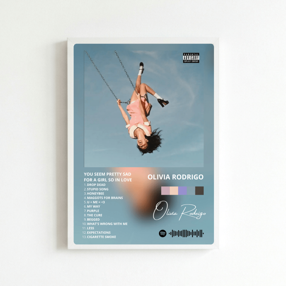 Olivia Rodrigo - You Seem Pretty Sad For A Woman So In Love Poster with Frame - Vibes DistrictOlivia Rodrigo - You Seem Pretty Sad For A Woman So In Love Poster with Frame BiancoVibes District