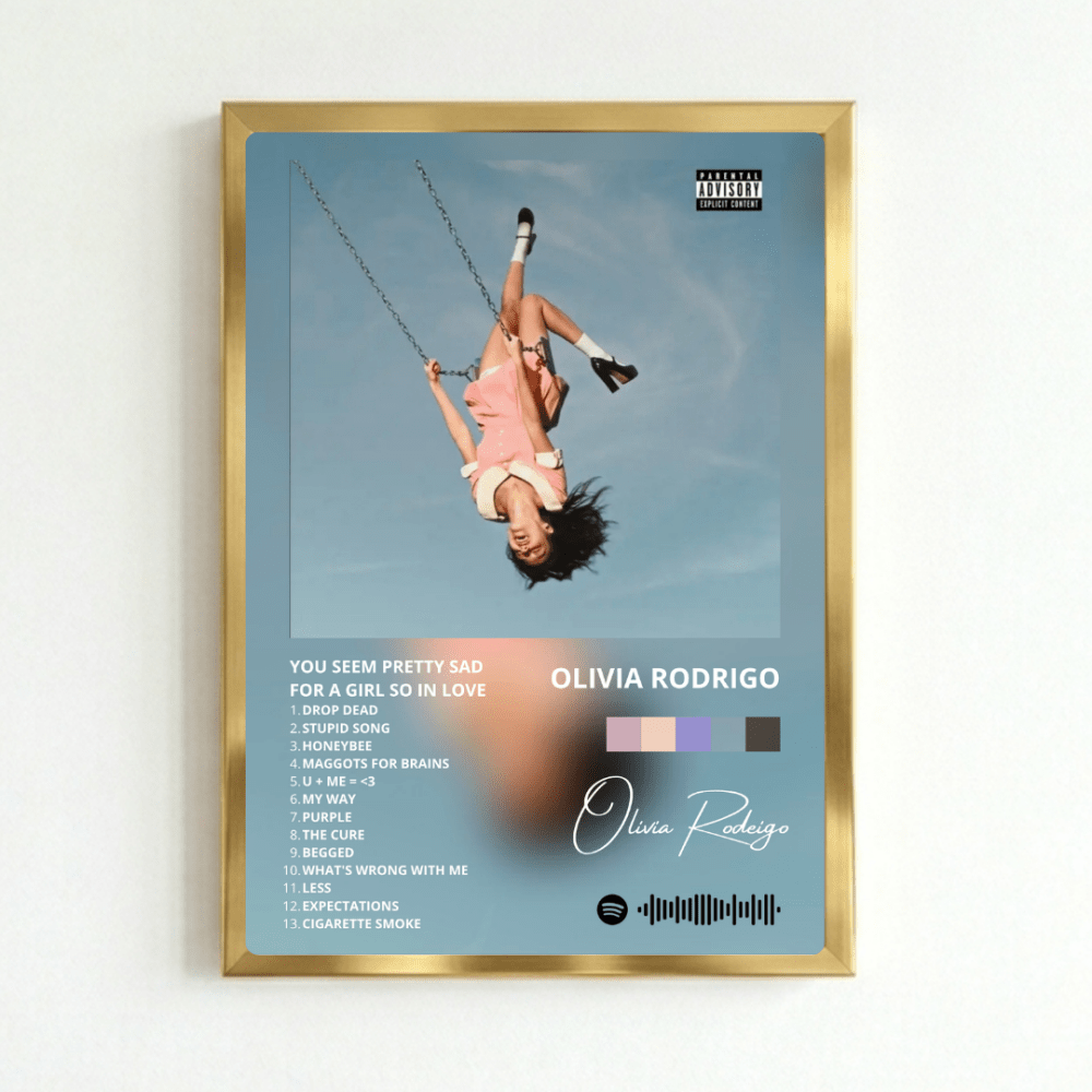 Olivia Rodrigo - You Seem Pretty Sad For A Woman So In Love Poster with Frame - Vibes DistrictOlivia Rodrigo - You Seem Pretty Sad For A Woman So In Love Poster with Frame GoldVibes District