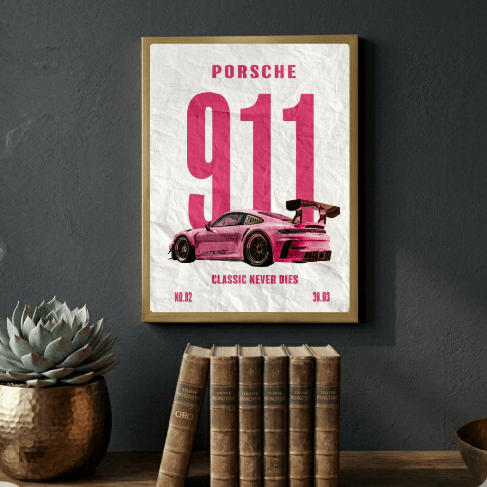 porsche poster - Vibes Districtporsche poster GoldVibes District