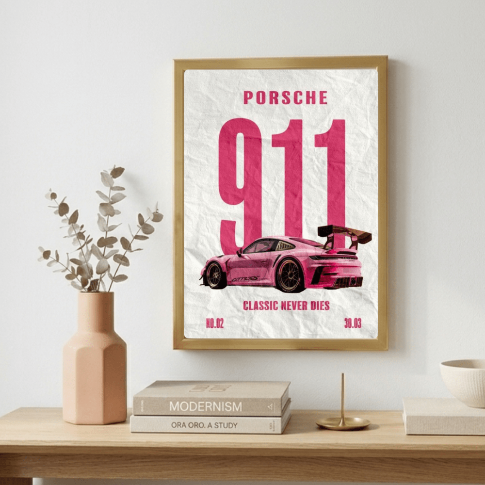 porsche poster - Vibes Districtporsche poster GoldVibes District