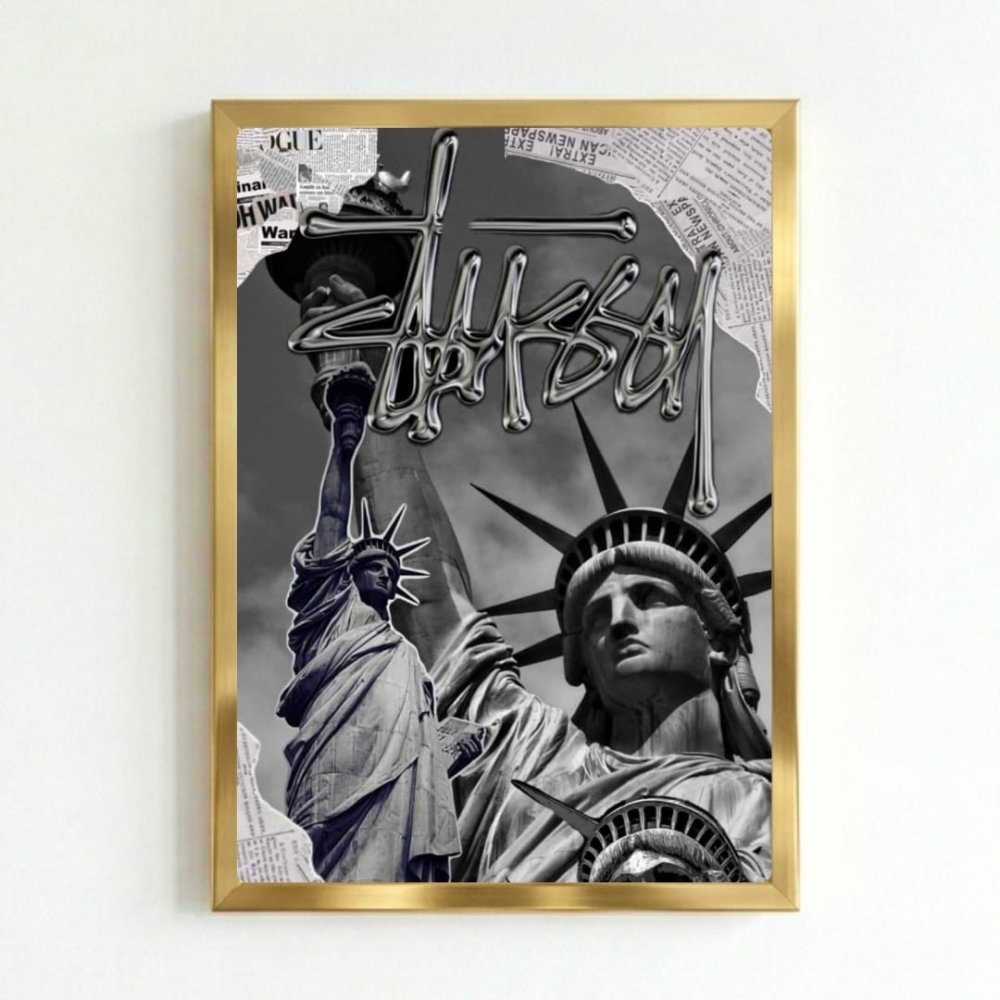 poster stussy - Vibes Districtposter stussy poster GoldVibes District