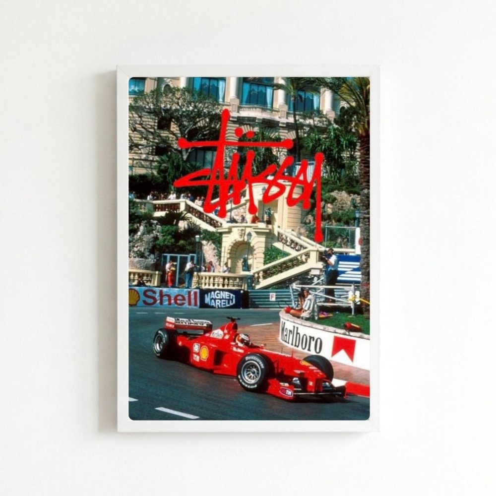 poster stussy f1 ferrari - Vibes Districtposter stussy f1 ferrari poster BiancoVibes District