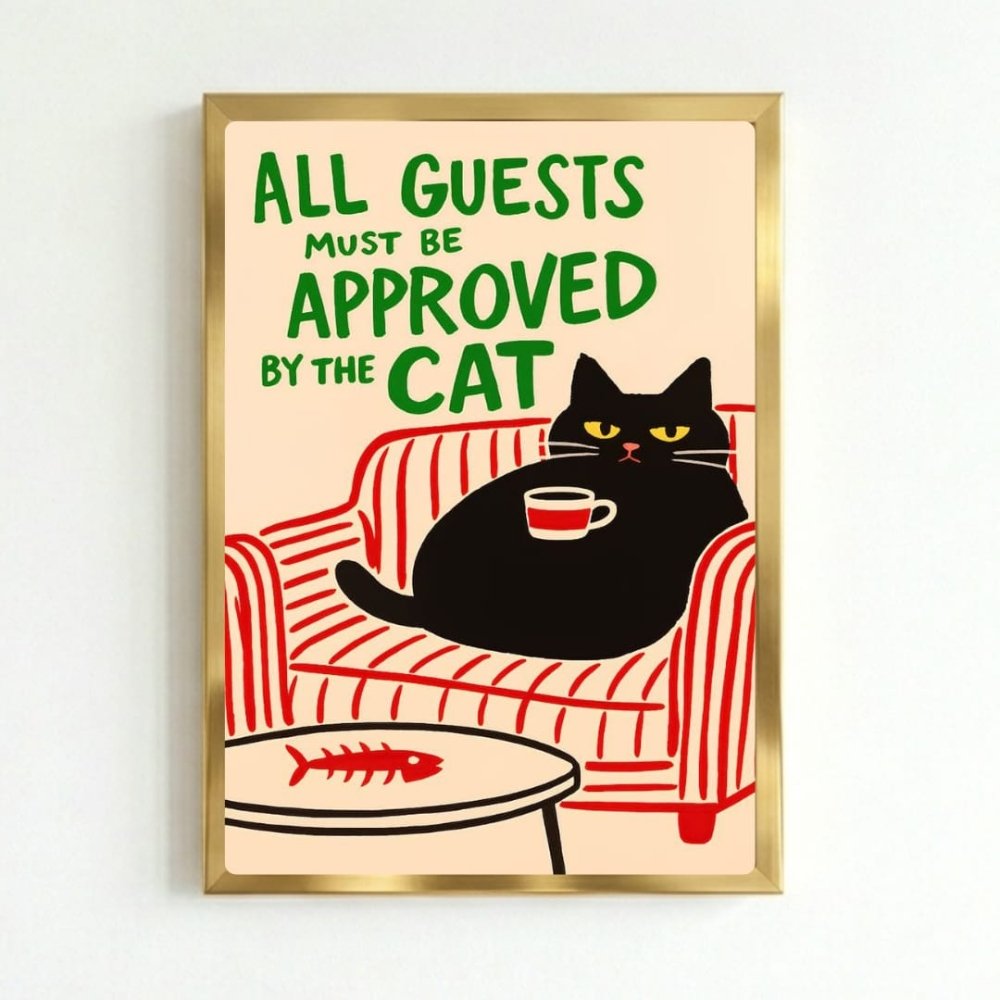 restaurant deco cat - Vibes Districtrestaurant deco cat poster GoldVibes District