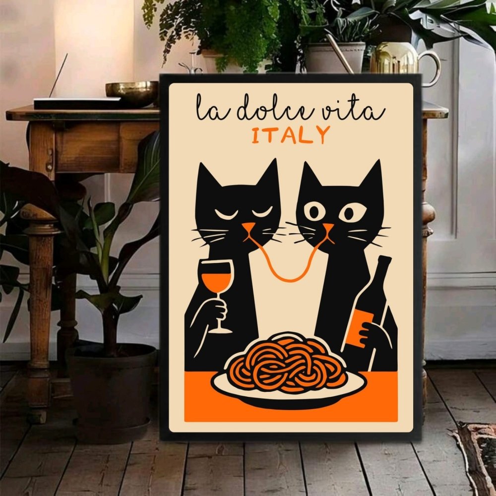 restaurant deco cat - Vibes Districtrestaurant deco cat poster NeroVibes District