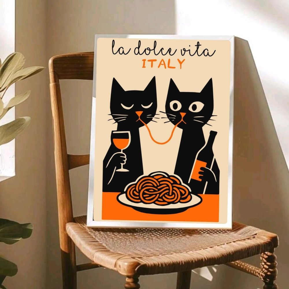 restaurant deco cat - Vibes Districtrestaurant deco cat poster NeroVibes District