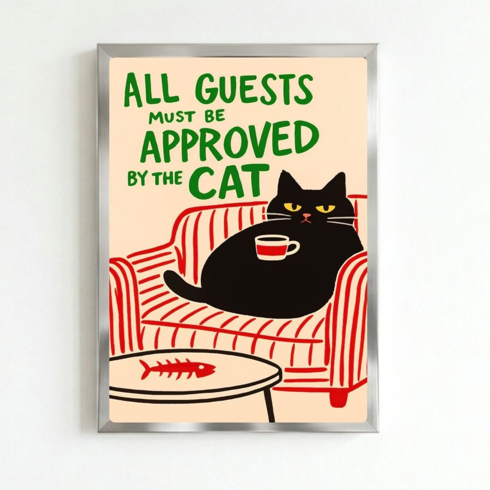 restaurant deco cat - Vibes Districtrestaurant deco cat poster SilverVibes District