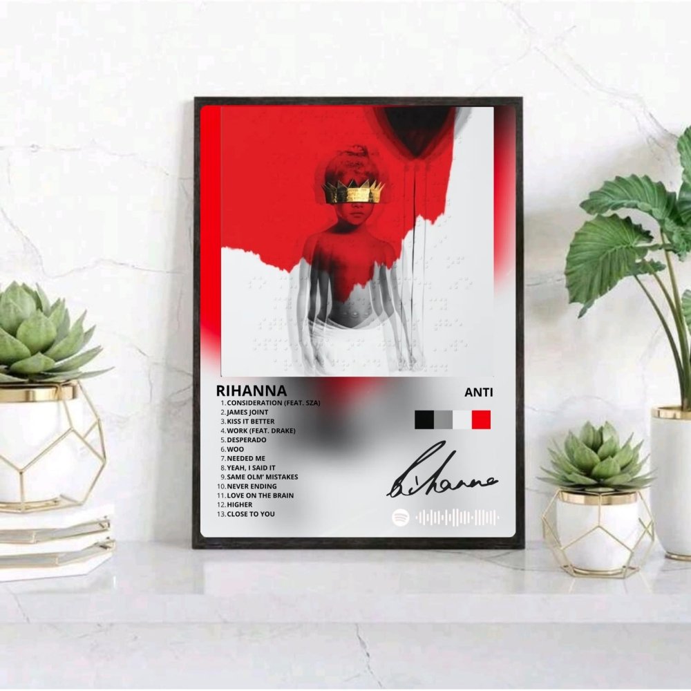Rihanna - Anti Poster with Frame - Vibes DistrictRihanna - Anti Poster with Frame poster SilverVibes District