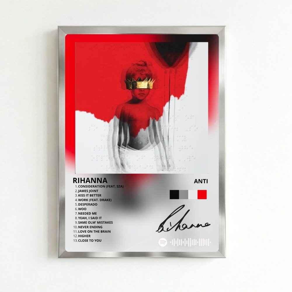 Rihanna - Anti Poster with Frame - Vibes DistrictRihanna - Anti Poster with Frame poster SilverVibes District