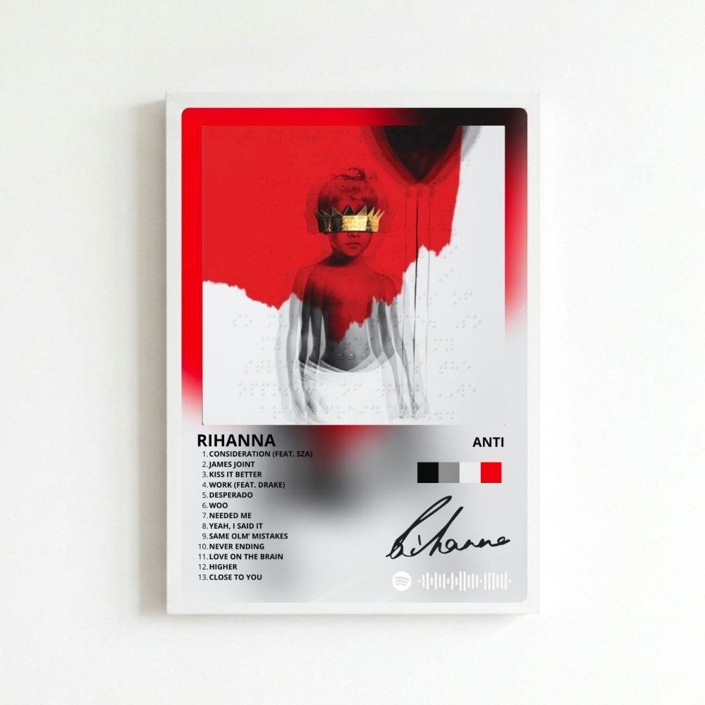 Rihanna - Anti Poster with Frame - Vibes DistrictRihanna - Anti Poster with Frame poster BiancoVibes District