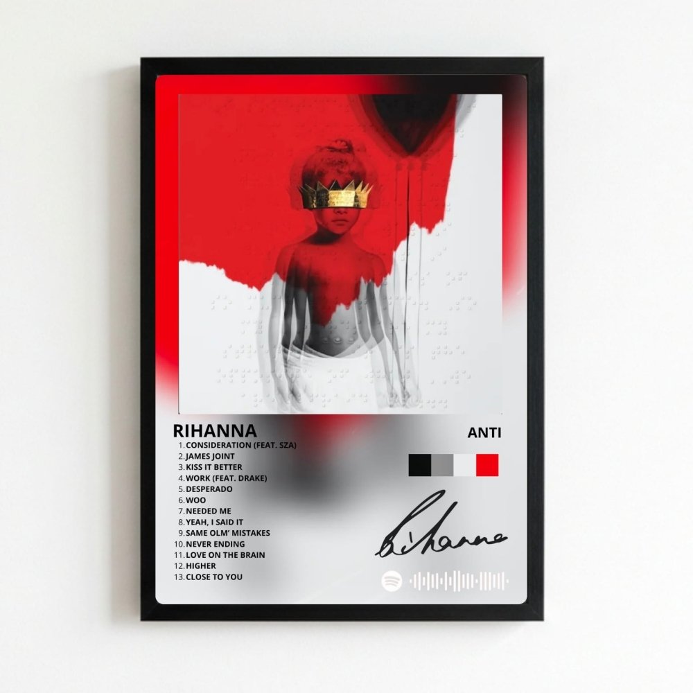 Rihanna - Anti Poster with Frame - Vibes DistrictRihanna - Anti Poster with Frame poster NeroVibes District