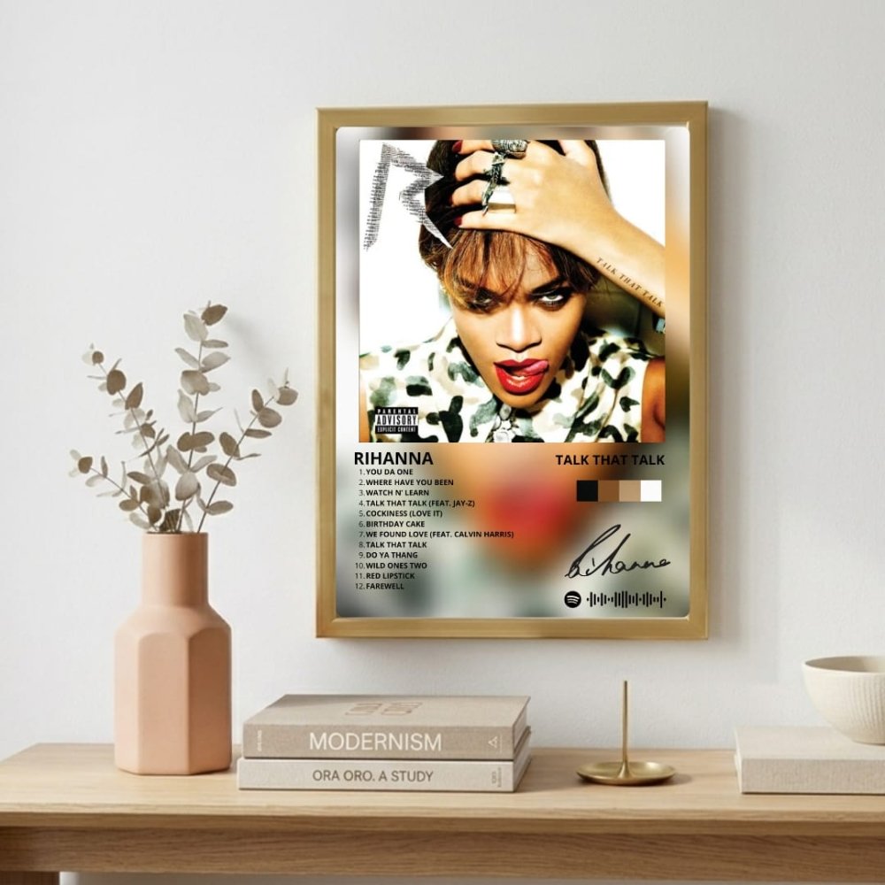 Rihanna - Talk That Talk Poster with Frame - Vibes DistrictRihanna - Talk That Talk Poster with Frame poster GoldVibes District