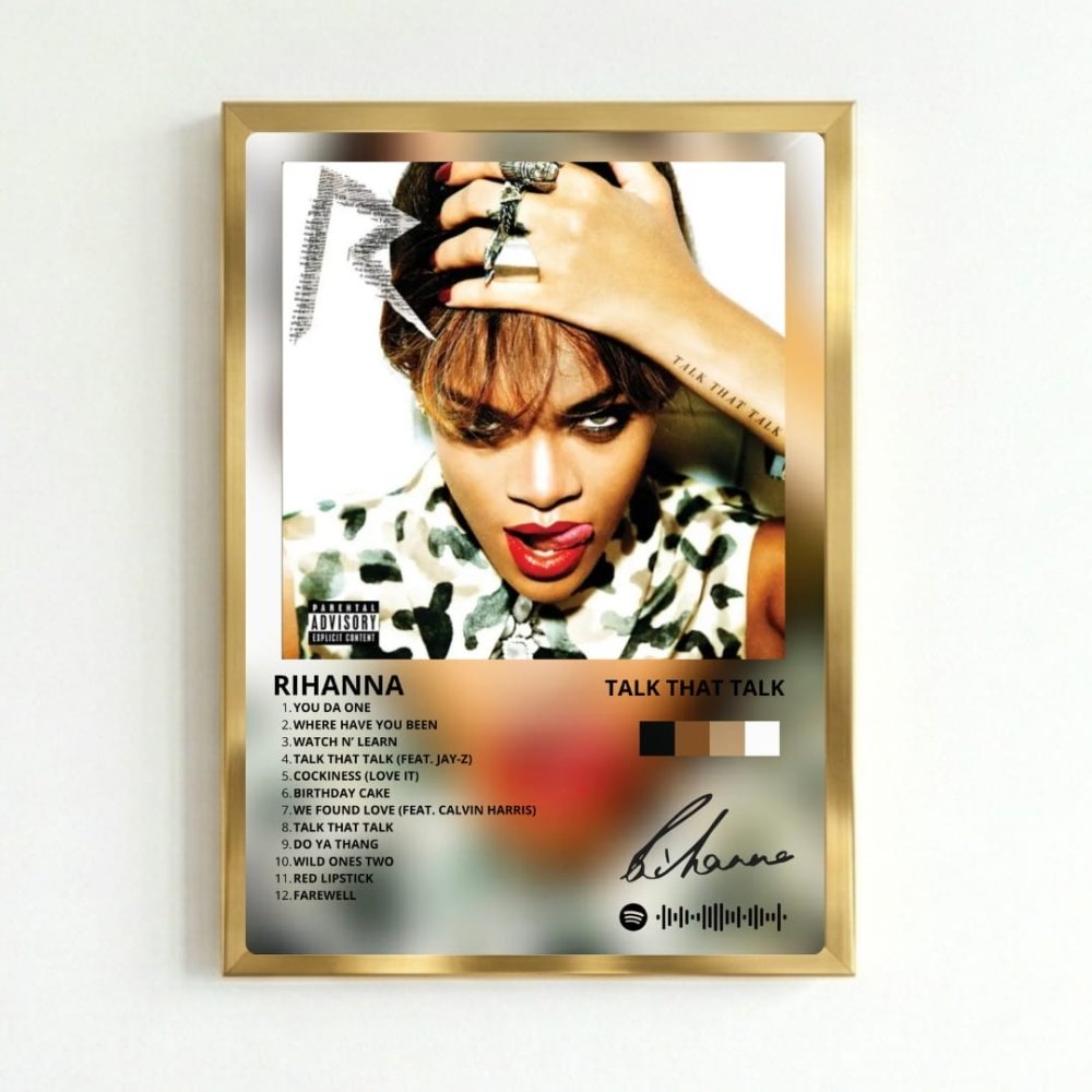 Rihanna - Talk That Talk Poster with Frame - Vibes DistrictRihanna - Talk That Talk Poster with Frame poster GoldVibes District