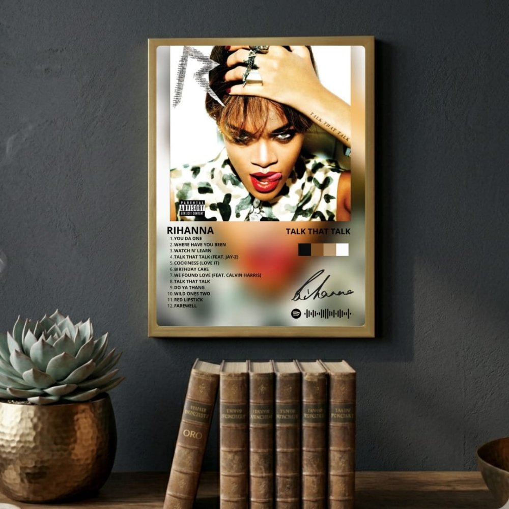 Rihanna - Talk That Talk Poster with Frame - Vibes DistrictRihanna - Talk That Talk Poster with Frame poster GoldVibes District
