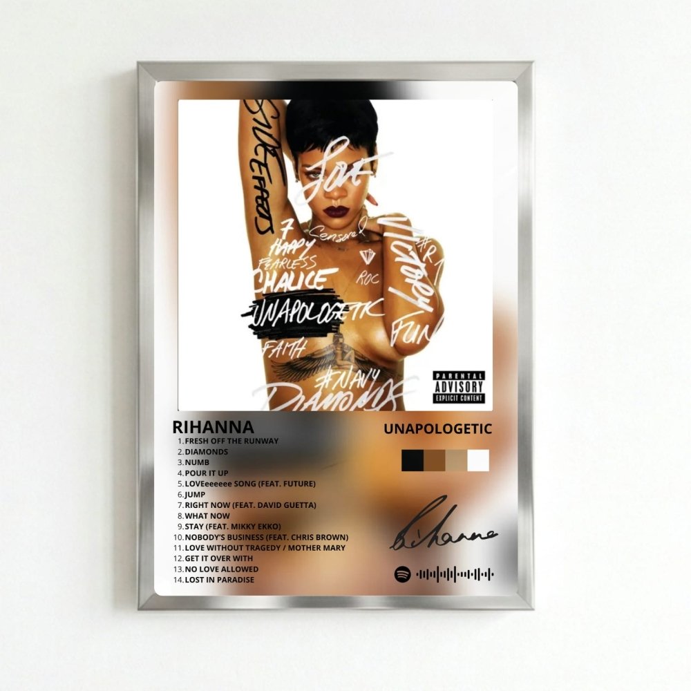 Rihanna - Unapologetic Poster with Frame - Vibes DistrictRihanna - Unapologetic Poster with Frame poster SilverVibes District