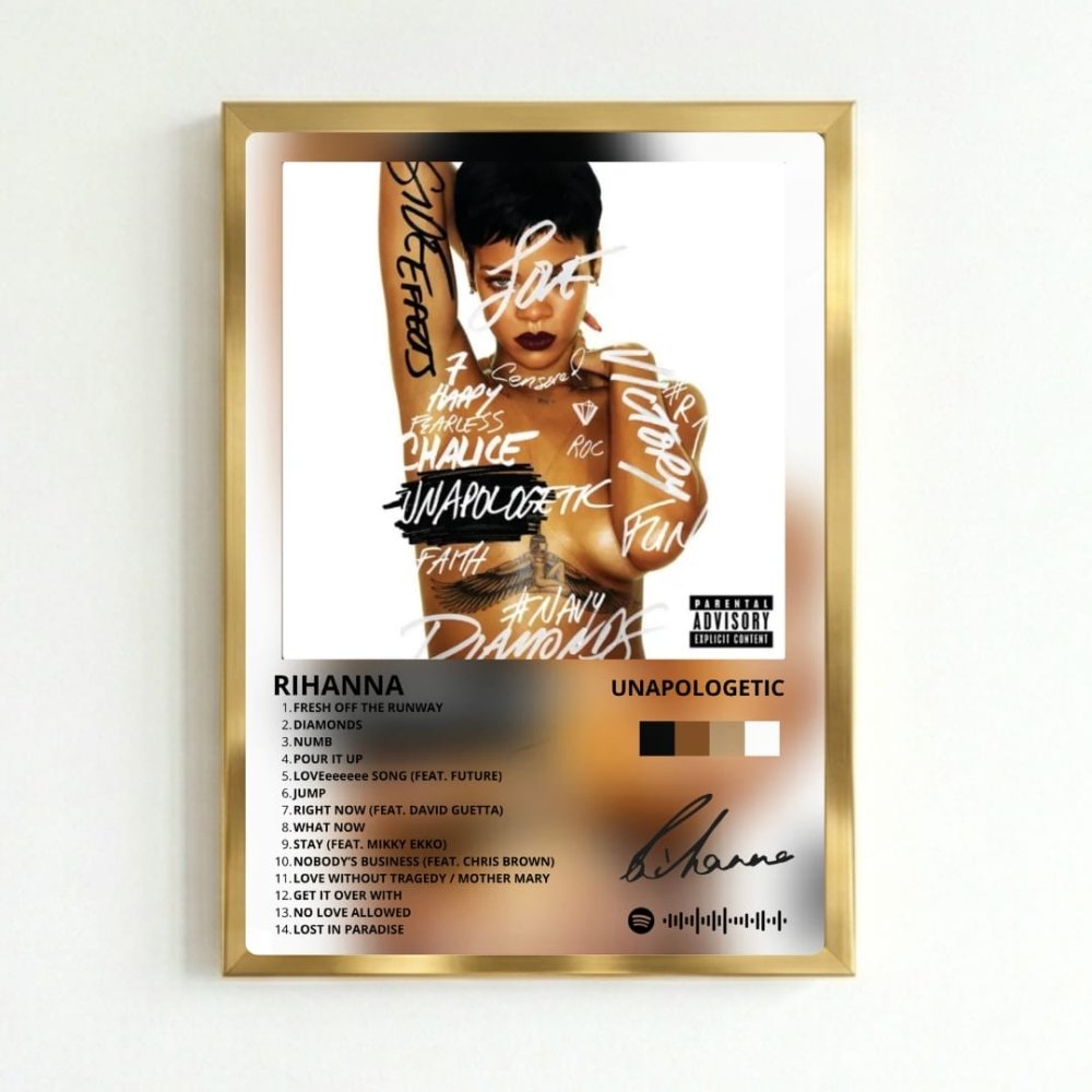 Rihanna - Unapologetic Poster with Frame - Vibes DistrictRihanna - Unapologetic Poster with Frame poster GoldVibes District