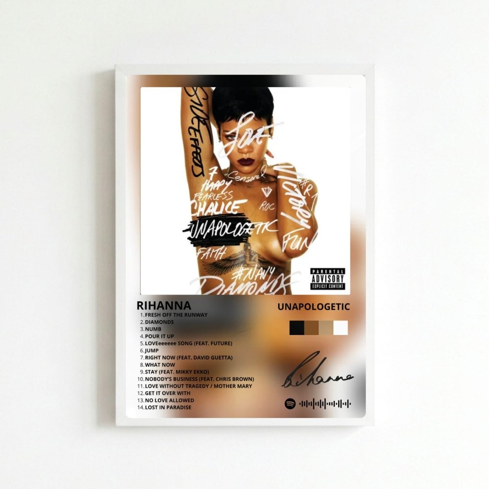 Rihanna - Unapologetic Poster with Frame - Vibes DistrictRihanna - Unapologetic Poster with Frame poster BiancoVibes District