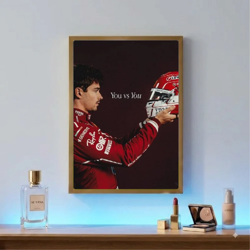 charles leclerc ferrari f1 poster with frame