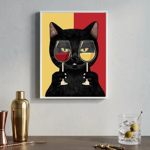 Cat Red and White Wine bar and restaurant decoration