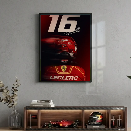 charles leclerc ferrari f1 poster with frame