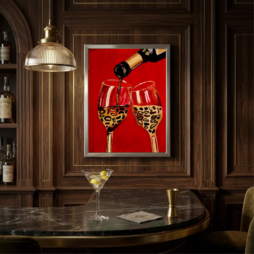 bar and restaurant decoration wine leopard chic