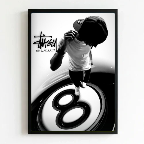 Stussy black and white
