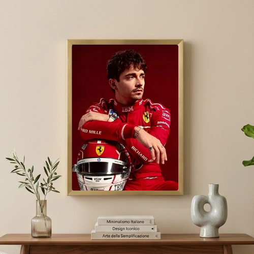 charles leclerc ferrari f1 poster with frame
