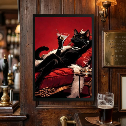 Cat cocktail bar and restaurant decoration
