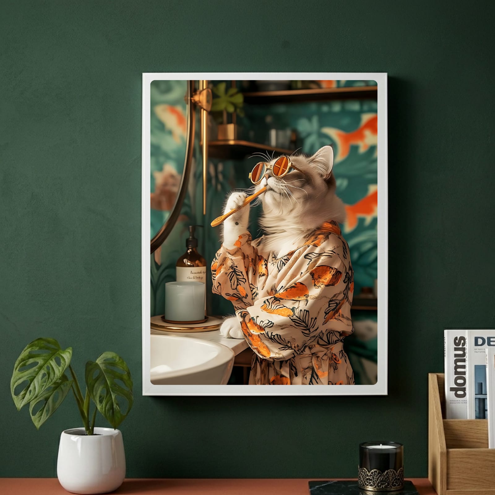 Cat house decor bathroom