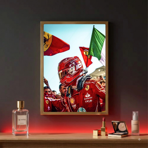 charles leclerc ferrari f1 poster with frame